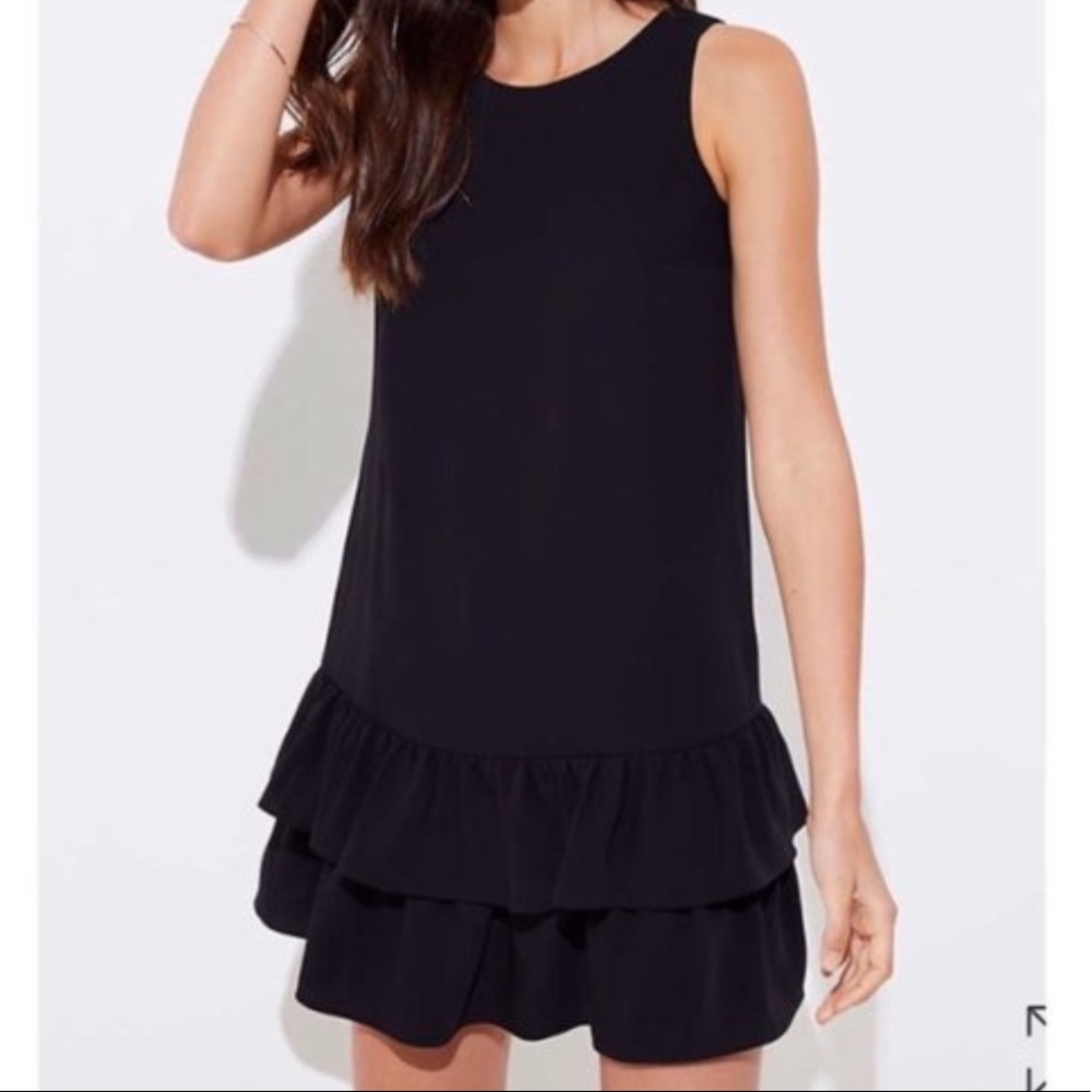 LOFT - Black sleeveless Swing dress